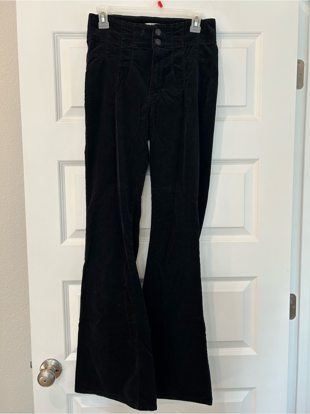 We The Free Black Corduroy Button-Front Pants Flare